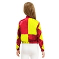 thumbnail image 2 of iiniim Girls Horse Racing Jacket Color Contrast Coat Long Sleeve Zipper Top for Kids Riding Show Burgundy 14, 2 of 7
