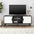 thumbnail image 2 of Noble House Yadiel TV Stand with 2 Doors and 2 Shelves for TVs up to 47", Walnut/White, 2 of 10