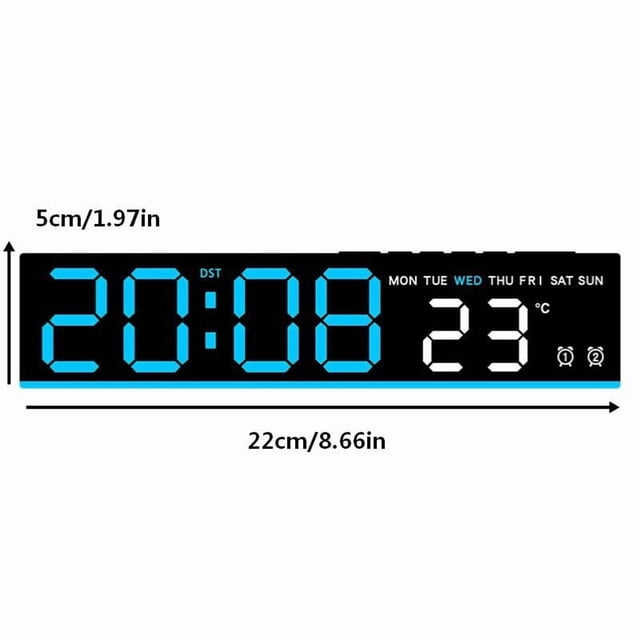 Reloj despertador digital con fecha y temperatura,reloj LED multifuncional con horario de verano,alimentado por pilas o USB,ideal para dormitorio,sala de estar u oficina.