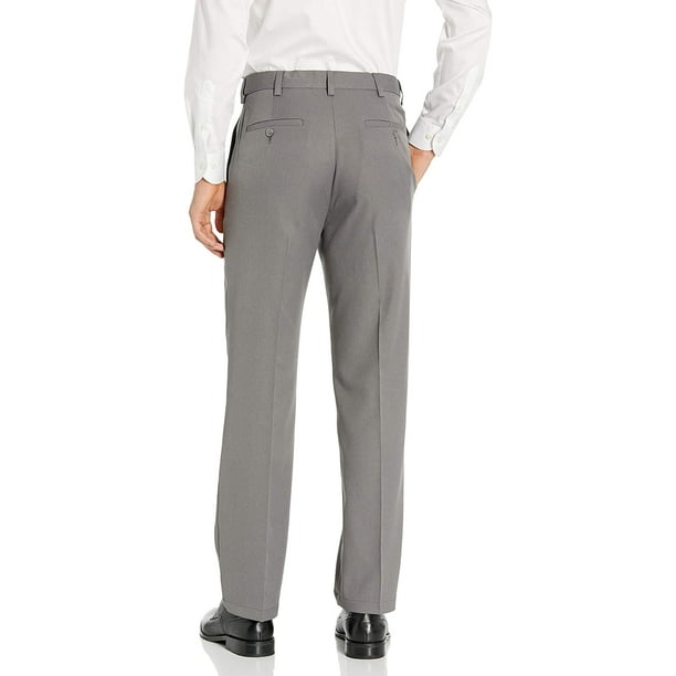 Haggar Men's The Active Series Slim Fit Flat Front Pant, Solid