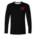 thumbnail image 4 of Handshe Men's Fashion Valentine's Print T-Shirt, Long Sleeve Round Neck Cotton Top for Casual Daily Wear, 4 of 5
