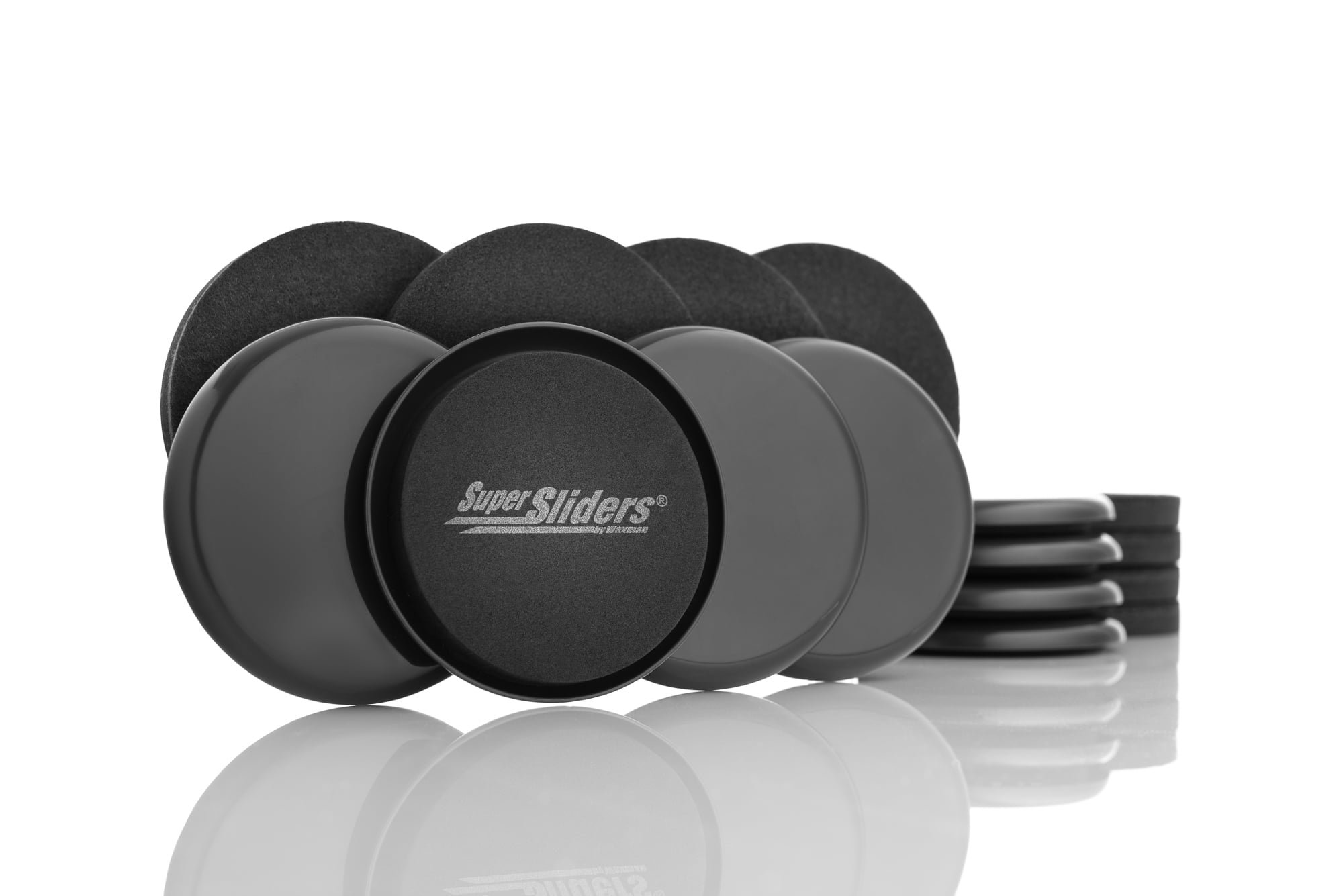 Super Sliders 3 1/2" MultiSurface Furniture Sliders, Black (16 Pk