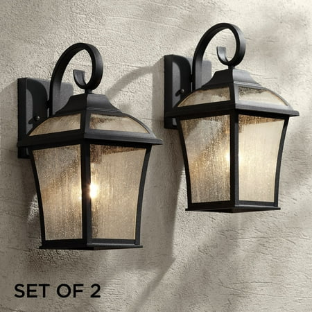 John Timberland Traditional Outdoor Wall Lights Fixture Set Of 2 Carriage Style Textured Black 15 Clear Seedy Gl For House John Timberland Traditional Outdoor Wall Lights Fixture Set Of 2 Carriage Style Textured Black 15 Clear Seedy Gl For House