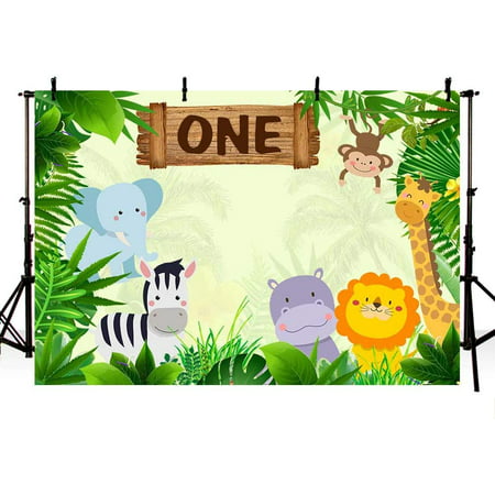 Happy 1st Birthday Party Backdrop Jungle Safari Animals Wild One Boy  Birthday Photography Background Zoo Forest Green Leaves Photo Booth Banner  for Dessert Table Supplies 7x5ft | Walmart Canada