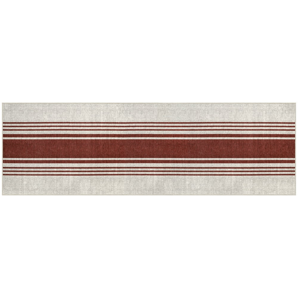 GelPro Nevermove MachineWashable Farmhouse Kitchen Runner Rug, Red, 24
