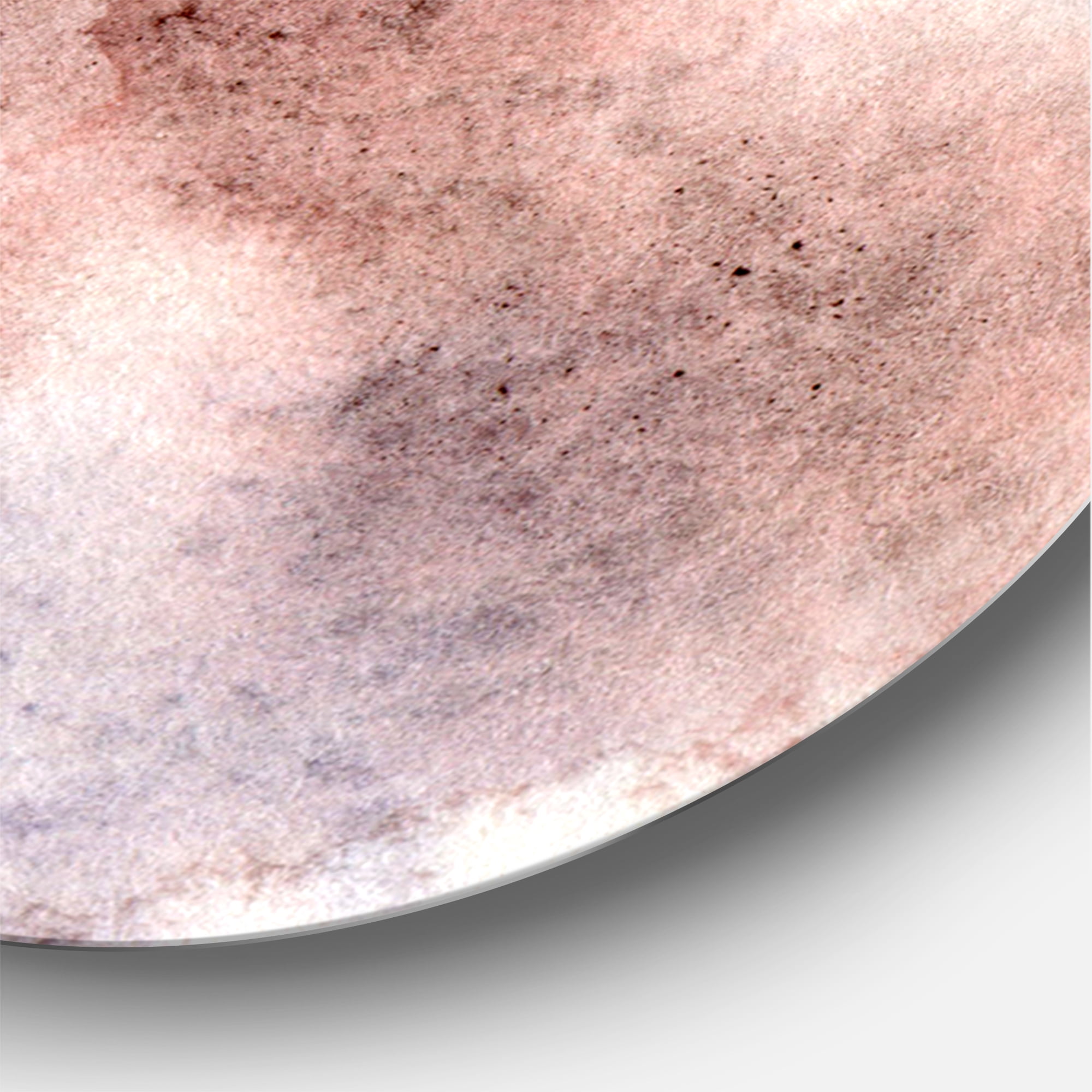 Designart 'Pastel Abstract With Pink Blue Beige and Red Spots' Modern Circle Metal Wall Art 36x36 - Disc of 36
