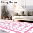 thumbnail image 2 of ODIKA 6'x9' Machine Washable Non-Slip Area Rug, Picnic Blanket Tartan Preppy Chic Windowpane Grid High Traffic Rug, Pink, 470756, 2 of 7
