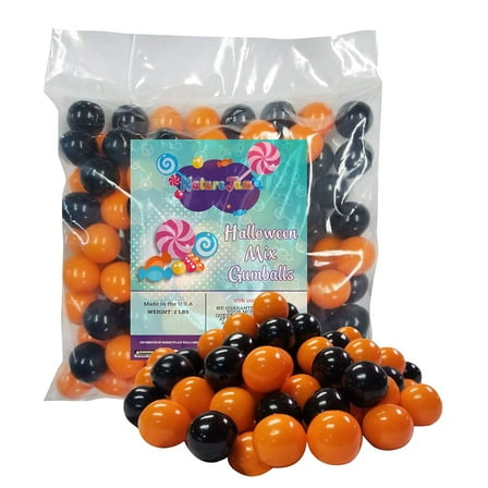 Halloween Gumballs 1 Pound-Scary Spooky Orange & Black Candy 22MM Or 0.86 Inch