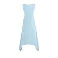 thumbnail image 4 of Uaswgudfs Women's Sleeveless Flowy Maxi Dress with Irregular Hem - Casual A-Line Summer Sundress & Minimalist Design Light Blue XL, 4 of 8
