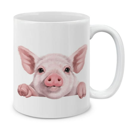 

MUGBREW 11 Oz Ceramic Tea Cup Coffee Mug Baby Pig With Feets Out
