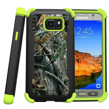Samsung Galaxy S7 Case | S7 Green Silicone Case [ShockWave Armor] High Impact Kickstand Case - Hunters Tree