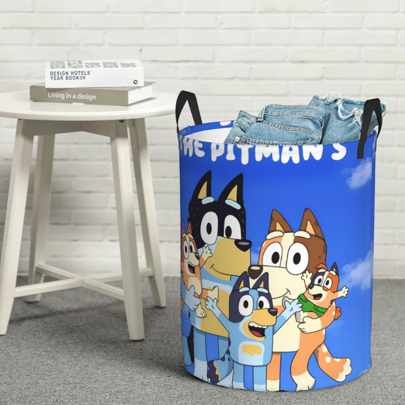 Johaoi Bluey Pattern Round Large Laundry Basket -Storage Basket - Toy Storage Basket, Perfect as Hamper, Kids Room Storage, and Toy Containment-
