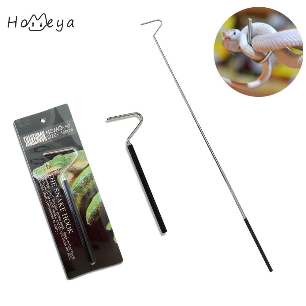 39 Adjustable Snake Hook Collapsible Stainless Steel Reptile Catching Tool  + Bag,iClover Premium Extra Long Extends to 39 inch Lizard Herp Tools  Reptile Handle Hook 