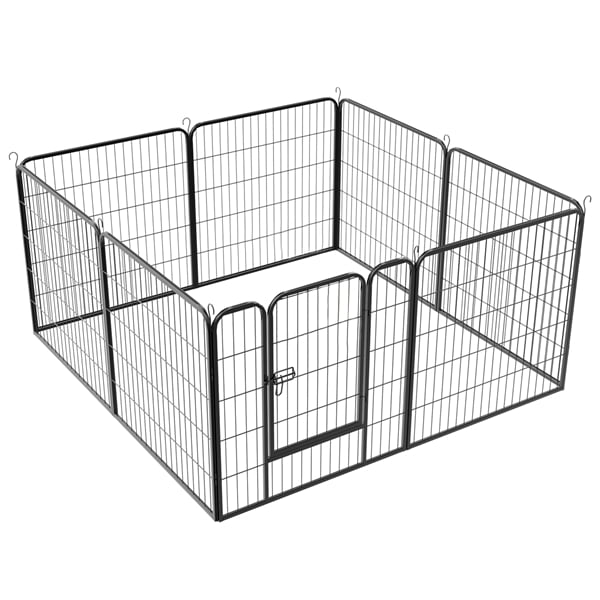 32-inch Foldable Dog Pen Exercise Barrier with Door,Outdoor & Indoor, 8 ...