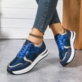 thumbnail image 5 of Tennis Shoes Womens Lace up Splice Leather Fashion Sneakers Comfortable Nonslip Casual Running Athletic Shoes Blue Size 9.5, 5 of 9