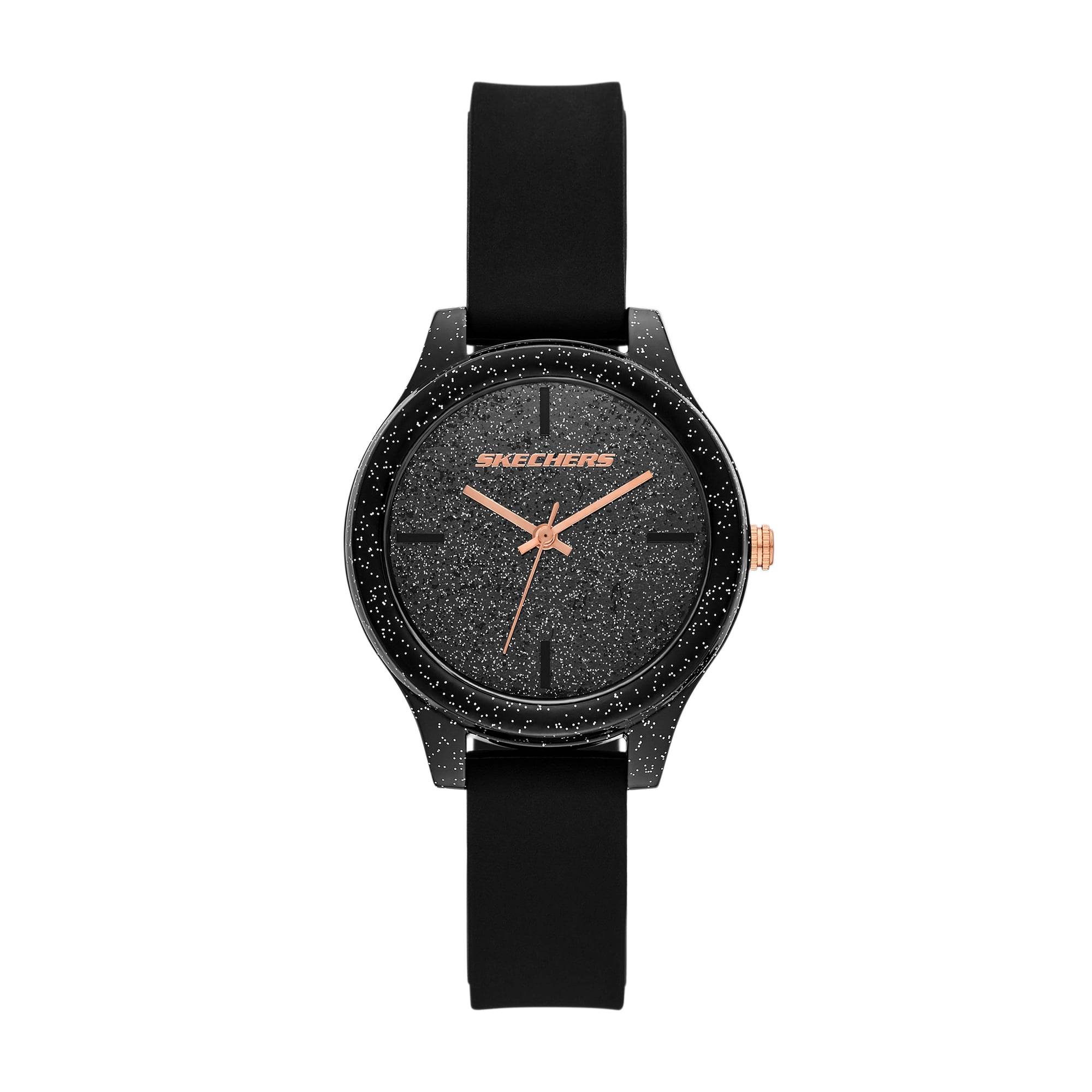 Skechers Women's Carmelina Analog Black Silicone Watch