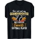 thumbnail image 2 of Proud Grandma & Grandpa Softball Player Cotton Tee - "She's Also My Favorite" Baseball Graphic, Casual Round Neck, Short Sleeve T-Shirt for Casual Attire, 2 of 8