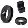 thumbnail image 4 of Tungsten Howling WolfBand Ring 8mm Men Women Comfort Fit Black Beveled Edge Brushed Polished, 4 of 4