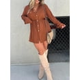 thumbnail image 3 of Biezeib Women Jumpsuit, Long Sleeve Turn-down Collar Button-down Shirt Bodysuit Streetwear, 3 of 6