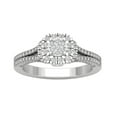 thumbnail image 1 of Araiya 10K White Gold Diamond Halo Ring (3/4 cttw, I-J Color, I2-I3 Clarity), Size 7.5, 1 of 1