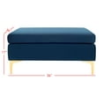 thumbnail image 6 of SAFAVIEH Giovanna Modern Glam Square Upholstered Bench, Navy/Brass, 6 of 8