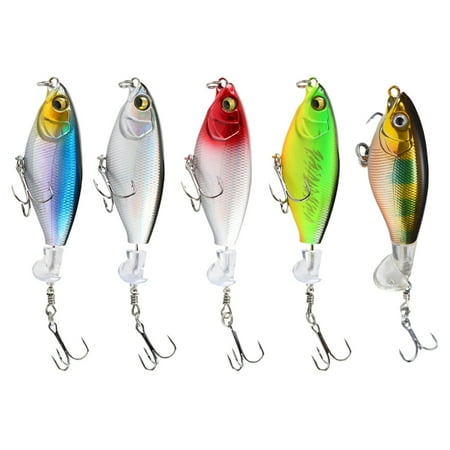 ROZYARD 5Pcs Floating Propeller Lure Water Tractor Hard Baits Topwater Fishing Lures Propeller Noise Baits Fishing Accessories