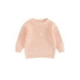 thumbnail image 1 of FOCUSNORM Chandail pour Filles Manches Longues Col Rond Fleur Chaud Chandail d'Hiver Vêtements pour Usage Quotidien, 1 of 9