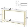thumbnail image 3 of HOOBRO Console Table 47.2" Narrow Skinny Table Industrial Entryway Living Room Hallway White and Gold DW20XG01G1, 3 of 8