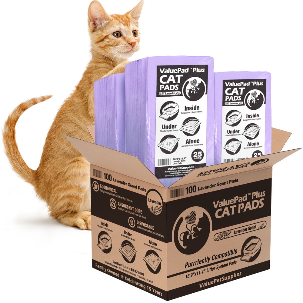 NEW ValuePad Plus Cat Litter Pads, 16.9x11.4 Inch, Lavender Scent, 100