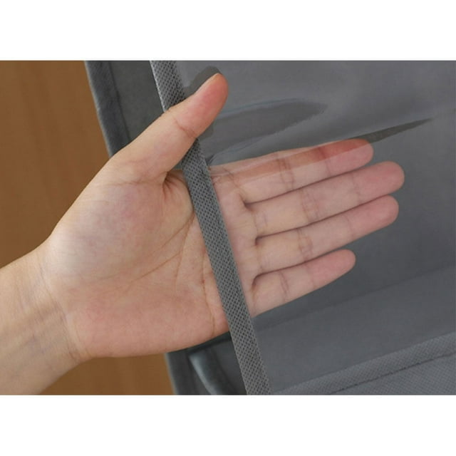 Organisateur de Sac à Main Suspendu Support de Rangement en Non-Tissé PVC 6 Poches Gris Articles Quotidiens