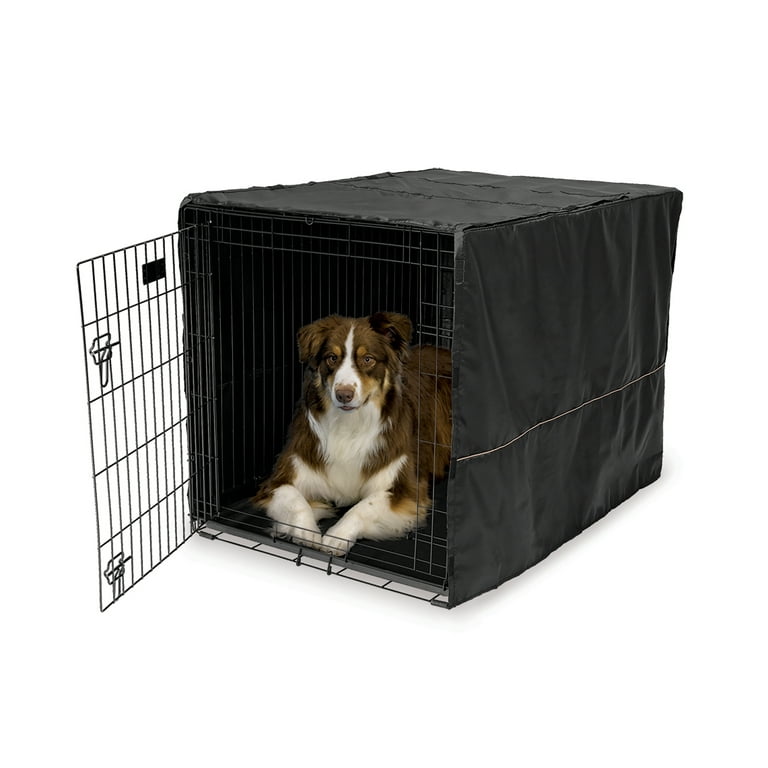 Black Polyester Dog Crate Cover, Midwest Wooden Dog Crate Table Cover 42 In