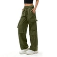 thumbnail image 6 of Jerdar Cargo Pants Women Baggy Y2k Streetwear Wide Leg Pants with Pockets High Waist Drawstring Goth XL, 6 of 7