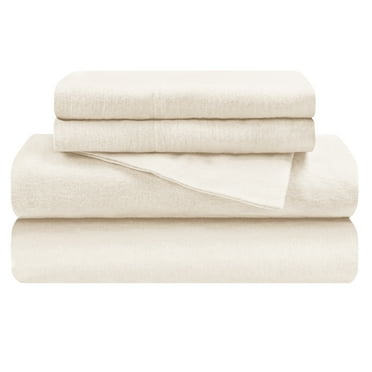 Superior 4-Piece Classic Ivory Flannel Sheet Set, King