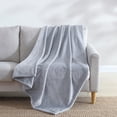 thumbnail image 3 of Eddie Bauer Ultra Lux Plush Solid Grey Ultra Soft Plush Fleece Throw Blanket, 60" X 50", 3 of 5