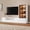 White-Entertainment Center 2-piece Set, variant on 19.7"W White Nightstand with Storage, Wooden Bedside Table with 2 Drawers and Open Shelf , Modern Small Dresser End Table for Bedroom and Living Room, Pack of Two