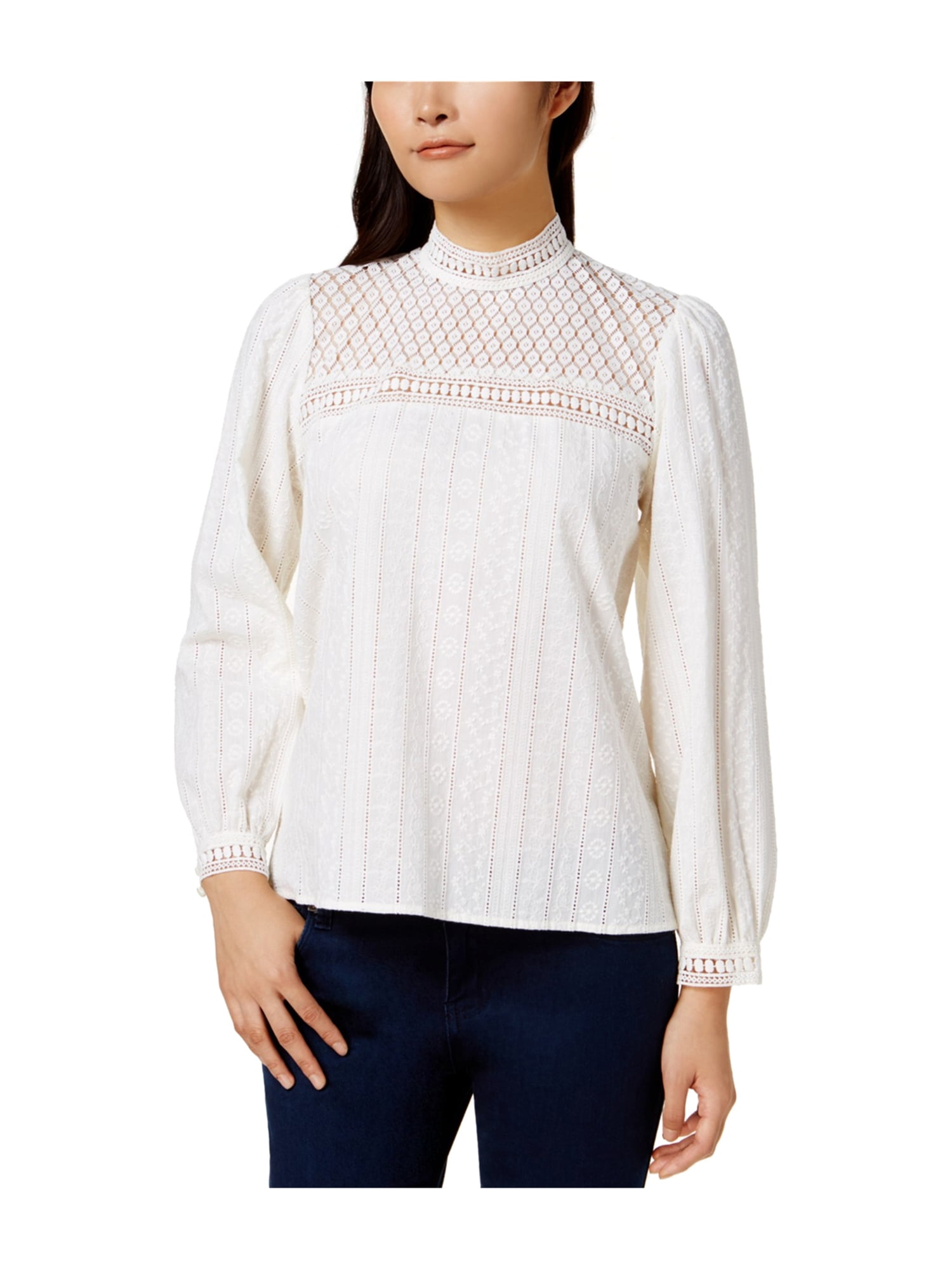 kensie Womens Bell-Sleeve Embroidered Sweater