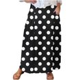 thumbnail image 2 of Plus Size Dresses for Curvy Women Viikei Womens Skirts Midi Length,Viikei Women's Printed Elastic Waistband Pleated Pocket Skirt With Mid Calf Skirt Black XXXXL, 2 of 5