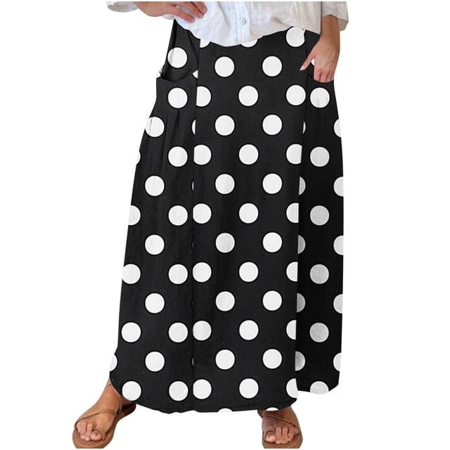 Tranfacy Jupes Maxi pour Femmes, Jupes d'Été pour Femmes, Jupe d'Été Décontractée Imprimée Patchwork avec Poche Plissée Ample Grande Taille Taille Élastique Jupe Maxi