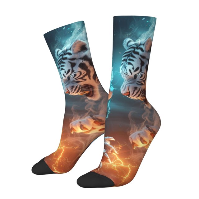 Balery Blue Dragon And White Tiger Calcetas Largas con Estampado para Hombre y Mujer – Suaves y Transpirables, Talla Única (US 5-11)