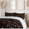 thumbnail image 6 of Ambesonne Burnt Orange Duvet Cover Set, Ethnic Fish Art, 2-Calking, Black Burnt Orange Peach, 6 of 7
