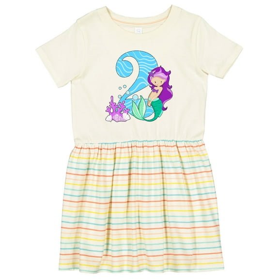 Inktastic Second Birthday Mermaid Girls Toddler Dress