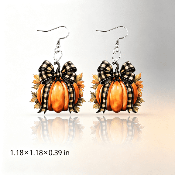 DESIGNICE Fall Earrings Thanksgiving Maple Leaf Dangle for Women,Pumpkin Bow Earring Halloween Costume Jewelry, Fall Jewelry