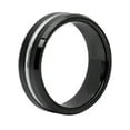 thumbnail image 3 of Mens Black Tungsten 8MM Grooved Comfort Fit Wedding Band - Mens Ring, 3 of 4