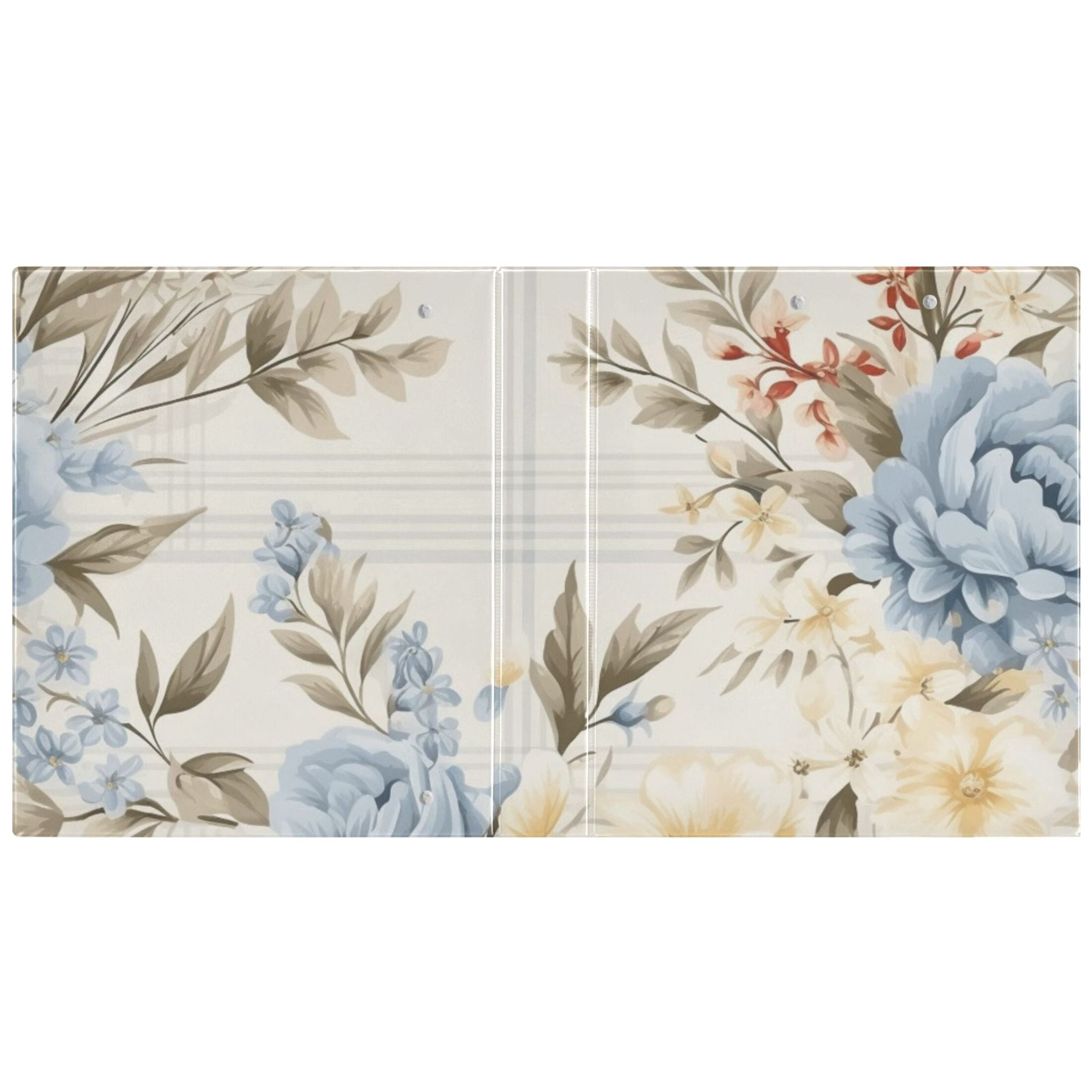 Beautiful Vintage Floral Flower 3 Ring Hardcover Binders 1.5" Round Rings for Letter-Size Folder Paper Organizer Pockets for Office Student Recipe 2 Pack