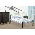 thumbnail image 1 of Kate Pewter Finish Metal with Black Wood Frame Platform Bed, 1 of 1
