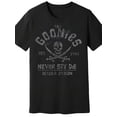 thumbnail image 2 of Mens Womens Goonies Graphic T-Shirt | Black with Skull Crossbones, Round Neck, Short Sleeve, Casual Attire, Comfortable, 1985 Inspired, Nostalgic 80s Apparel, Machine Washable, Relaxed Fit,, 2 of 21