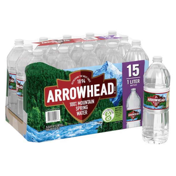 ARROWHEAD Brand 100 Mountain Spring Water, 33.8ounce plastic bottles