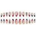 thumbnail image 3 of Christmas Press on Nails 24Pcs, Red Green Gold Glitter French Spooky Fake Nails Set, Reusable False Nails for Holiday Party Daily Wear Women Girls, Christmas Nail Art, 3 of 7