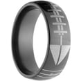 thumbnail image 3 of 8mm Half-Round Black Zirconium Ring with a Laser Football and Yard Lines, 3 of 3