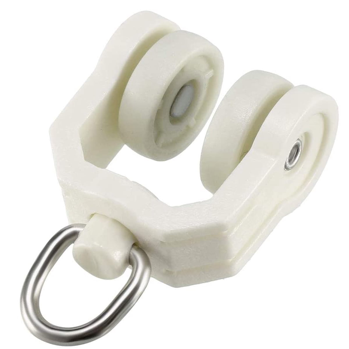 100Pcs White Plastic Curtain Track Rollers - Ceiling Slider Pulleys For Shower & Room Curtains